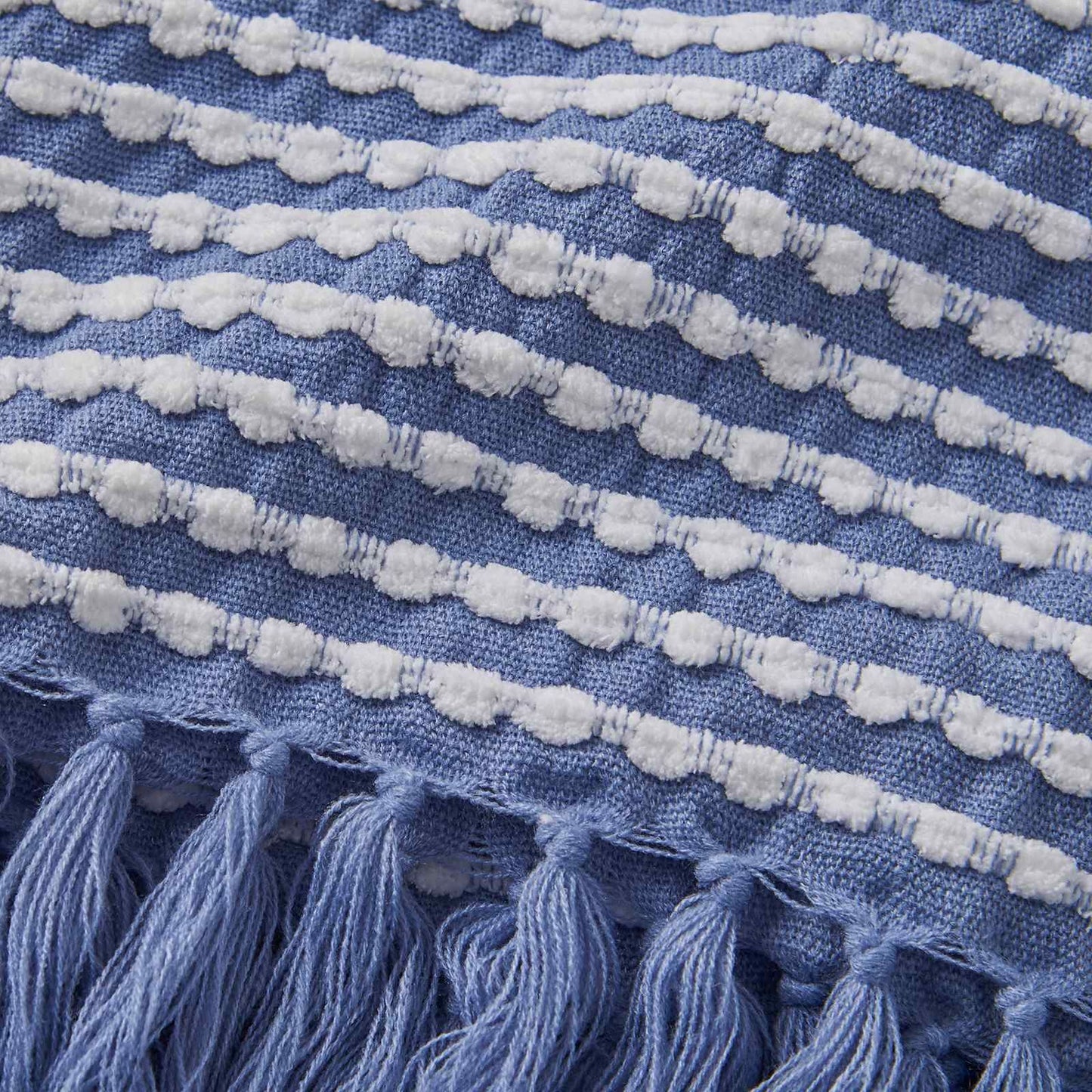 Stab Stitch Blue Blanket Throw