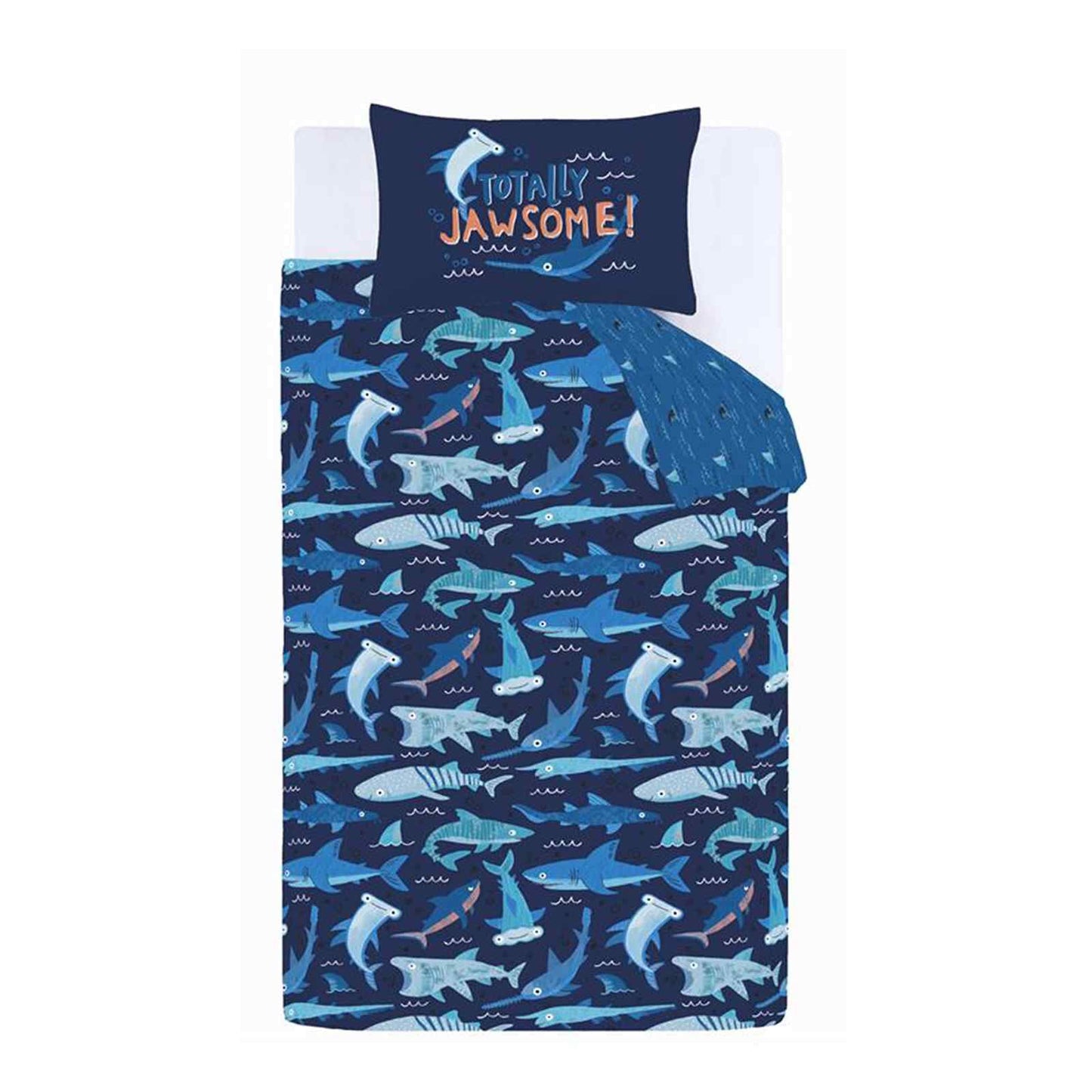 Jawsome Shark Navy Blue Duvet Cover Set