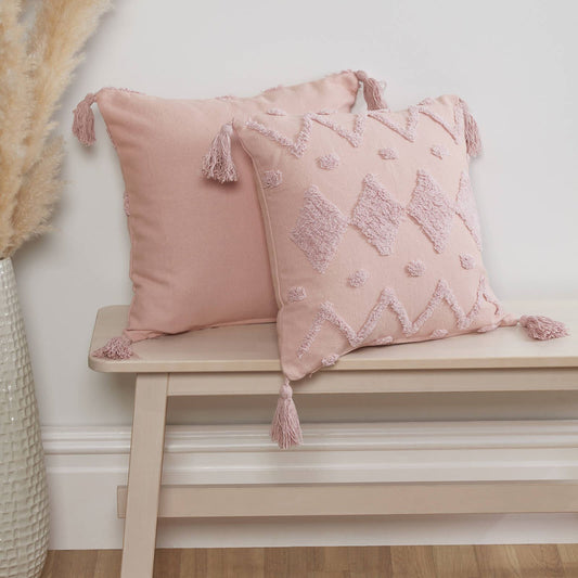 Juniper Tufted Blush Cushion Cover