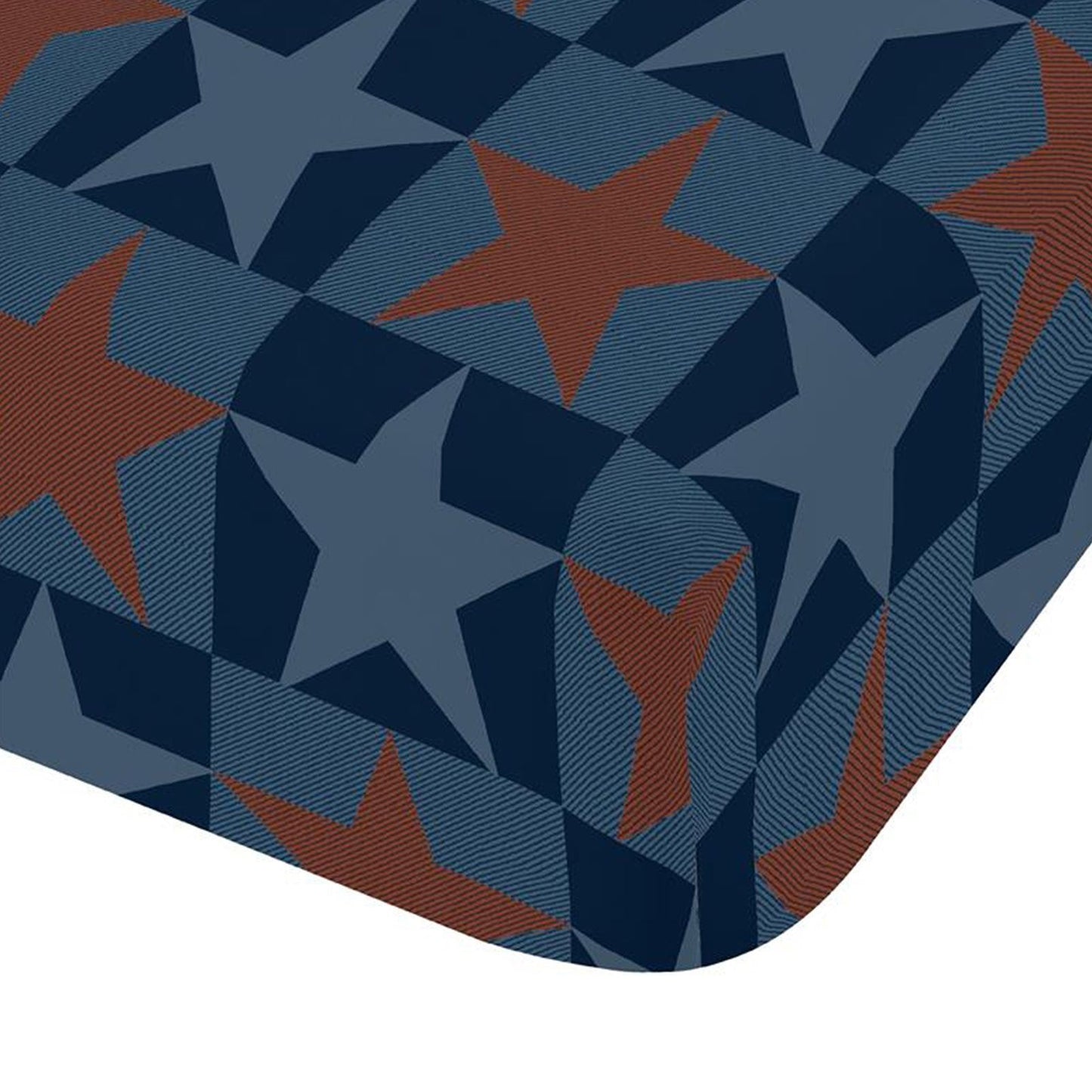 Catherine Lansfield Stars and Check Blue Fitted Sheet