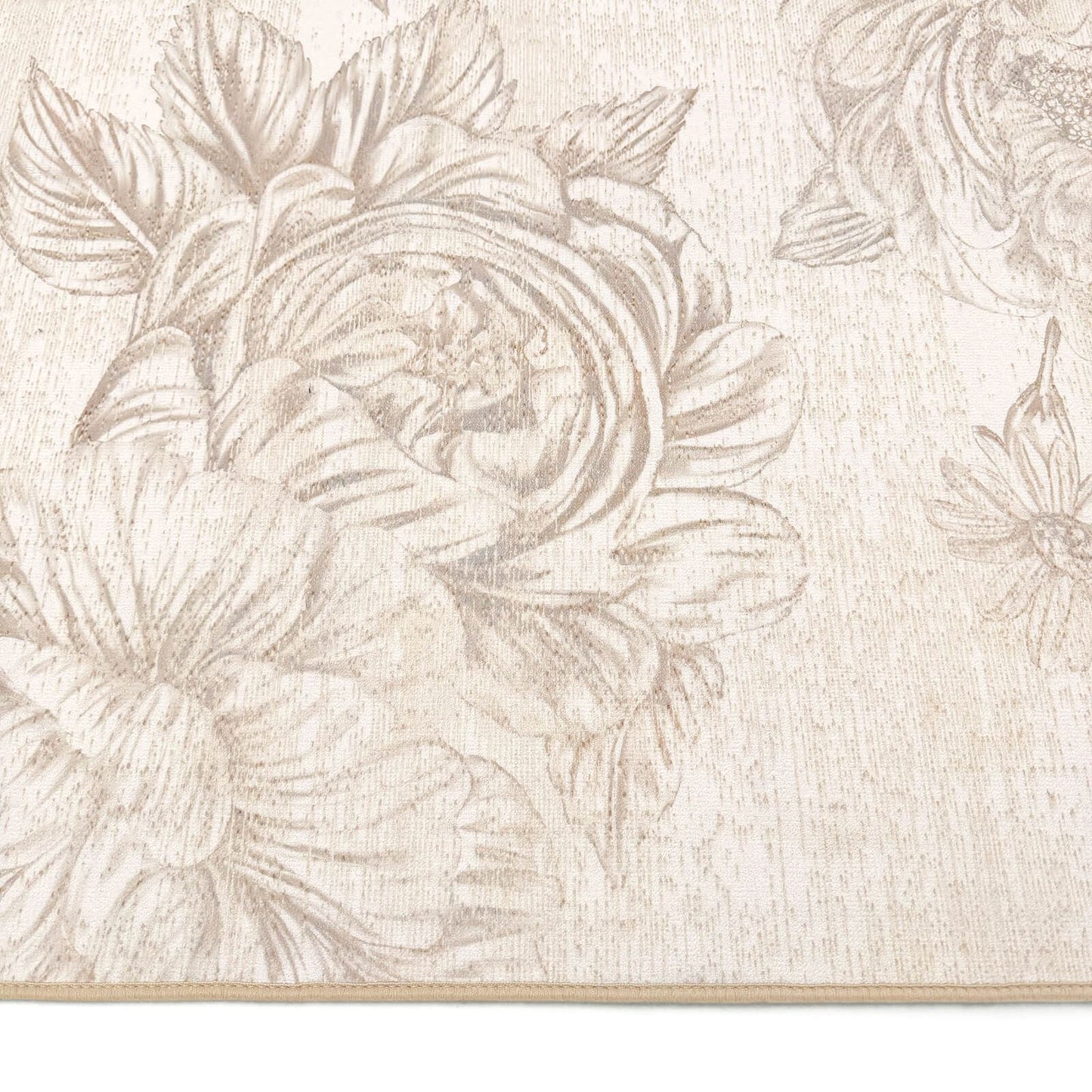 Hug Rug Eco-Washable Muted Floral Beige