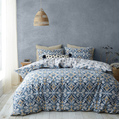 Inara Ikat Indigo Blue Duvet Cover Set