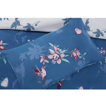 Hummingbird Micro Fiber Blue Duvet Set