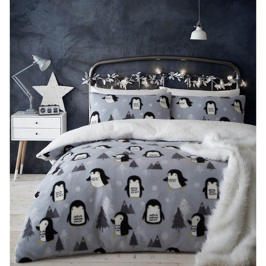 Cosy Penguin 500gsm Soft & Absorbent Grey Bath Towel