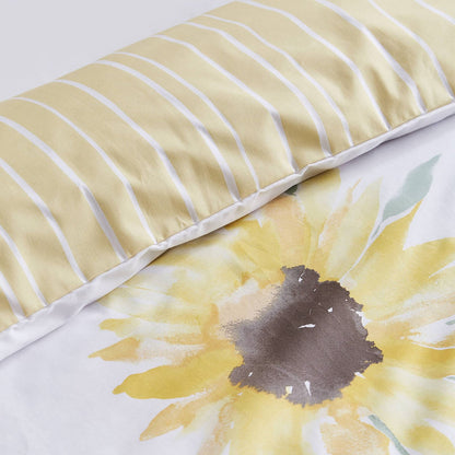 Painted Sun Flowers Yellow Duvet Set