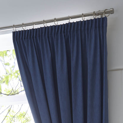 Dijon Navy Pencil Pleat Curtains