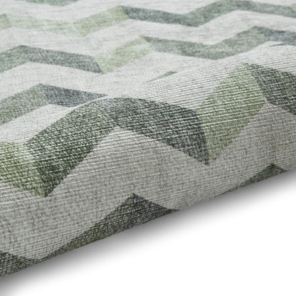 Coral H1059 Green  Modern Washable Rug