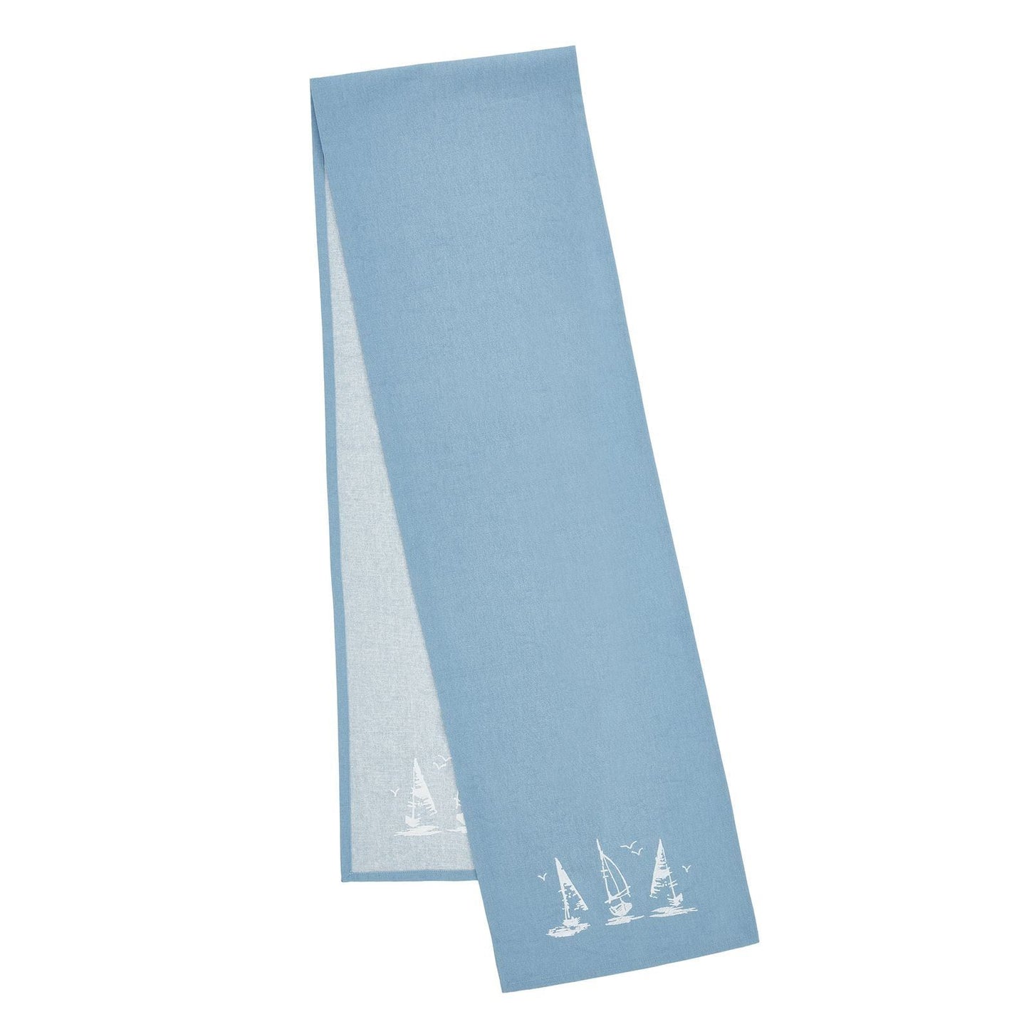 Catherine Lansfield Salcombe Boats Blue Table Runner - 32x220cm
