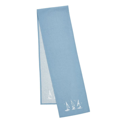 Catherine Lansfield Salcombe Boats Blue Table Runner - 32x220cm