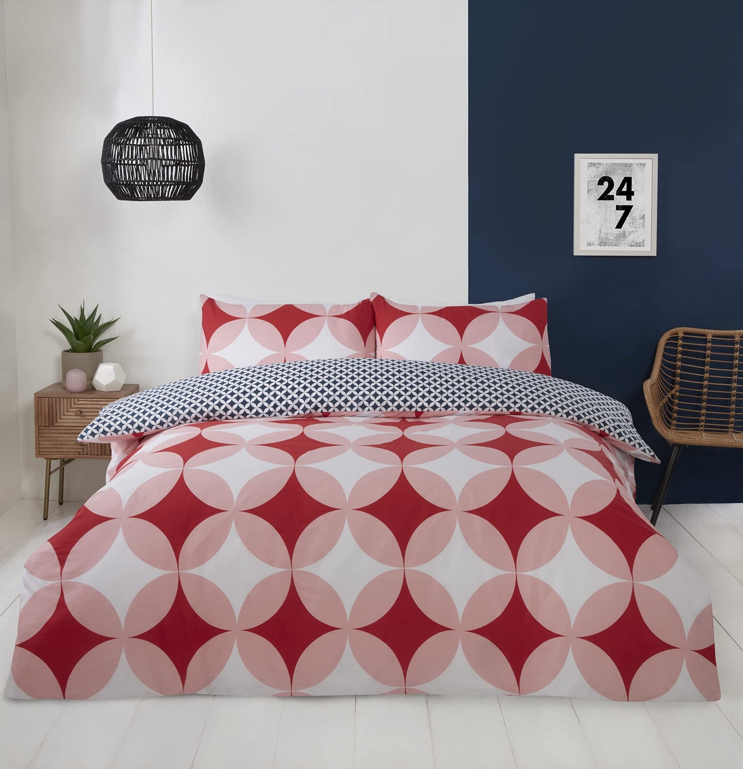 Geo Red Duvet Set