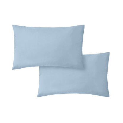 200 Thread Count Cotton Percale Blue Pillow case Pair with envelope closure