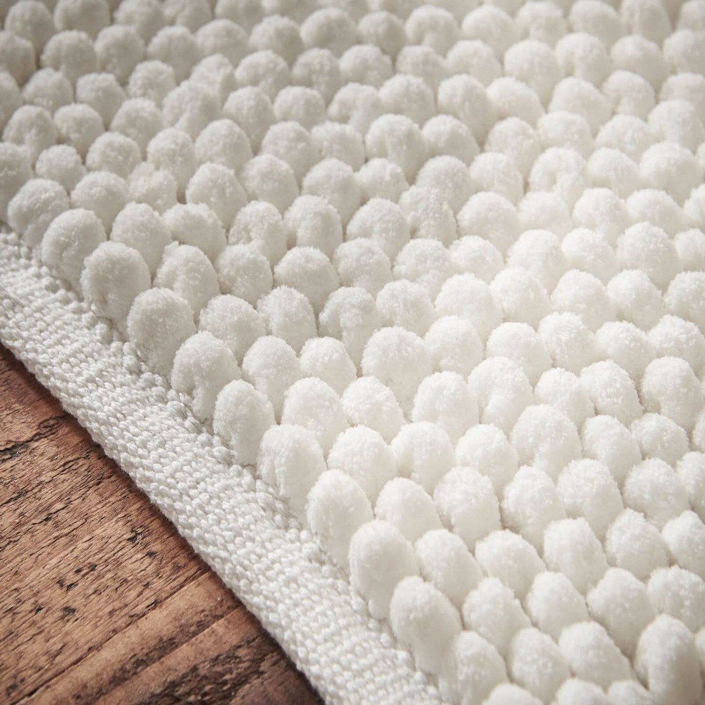 Aspen Bobble White Bath Runner - 50x120 cm