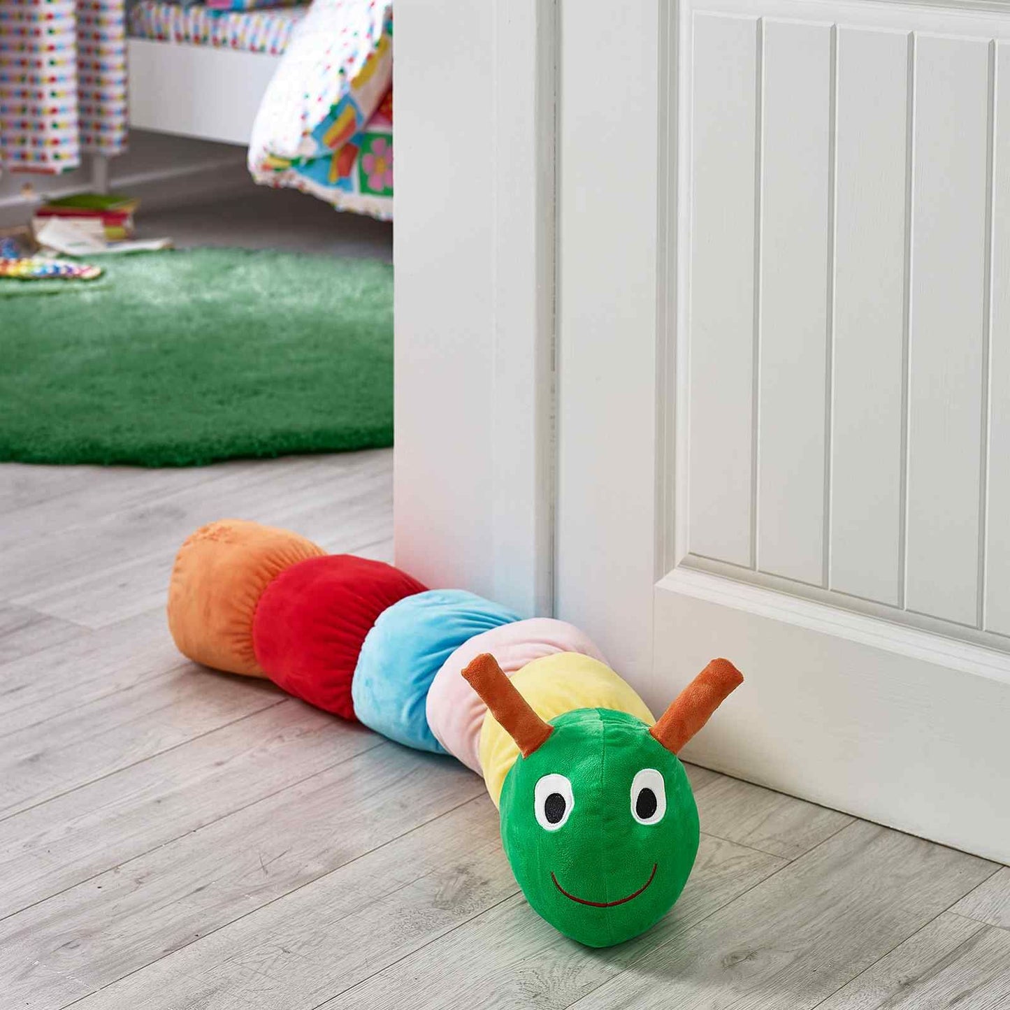 Charlee Caterpillar Bright 3D Shaped Cushion