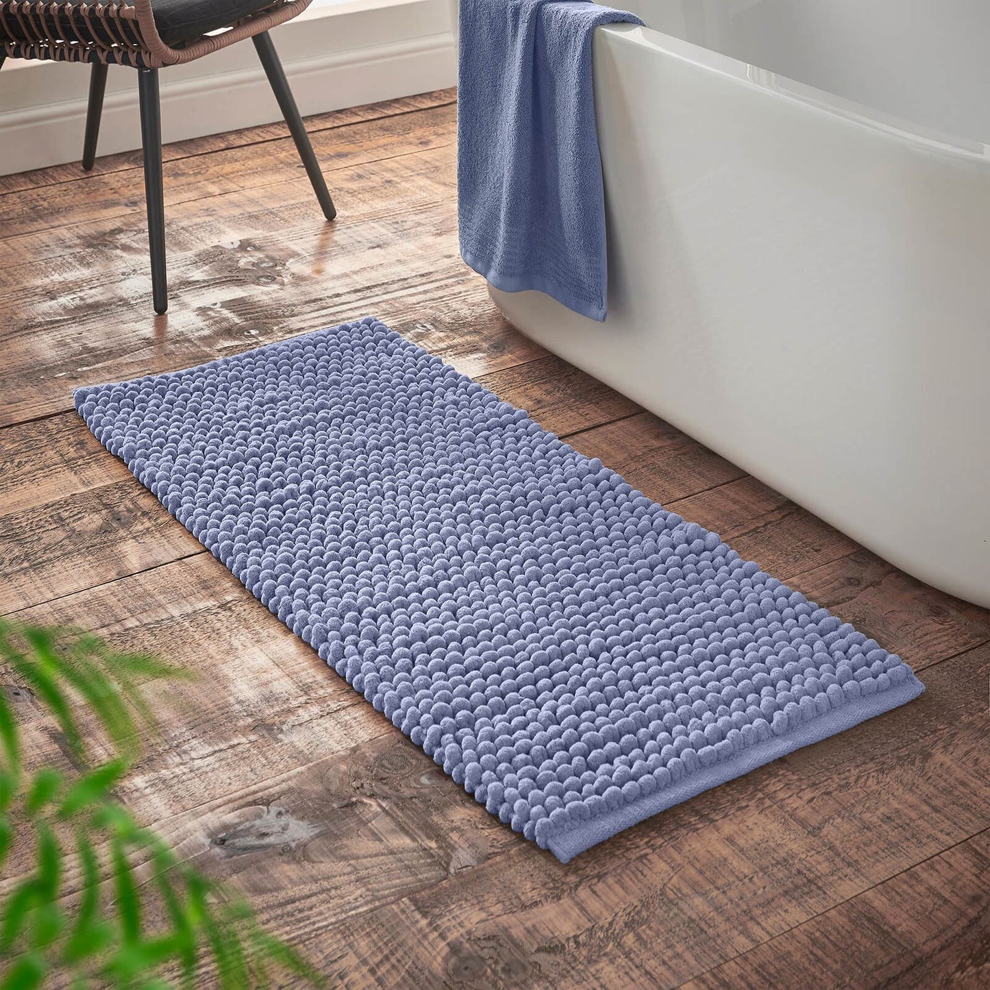 Aspen Bobble Blue Bath Runner - 50x120 cm