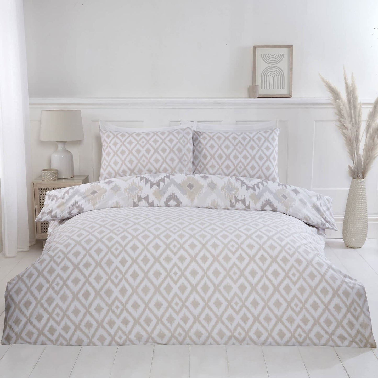 Ikat Natural Duvet Set