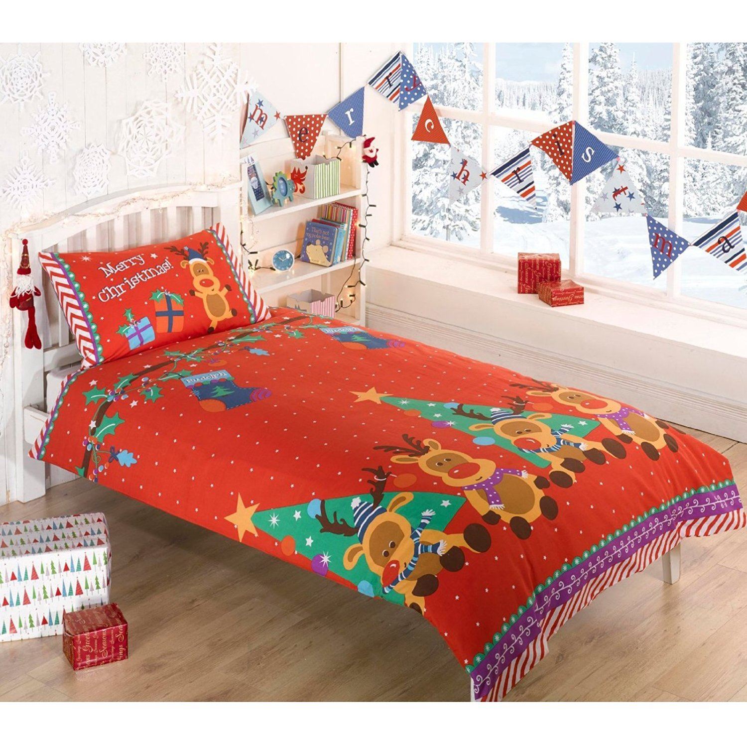 Rudolf Reindeer Kids Multi Duvet Set