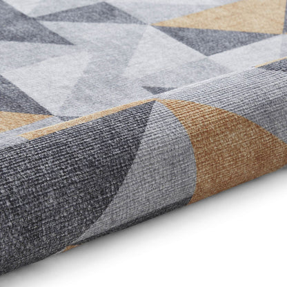 Coral H1057 Yellow/Grey Modern Washable Rug