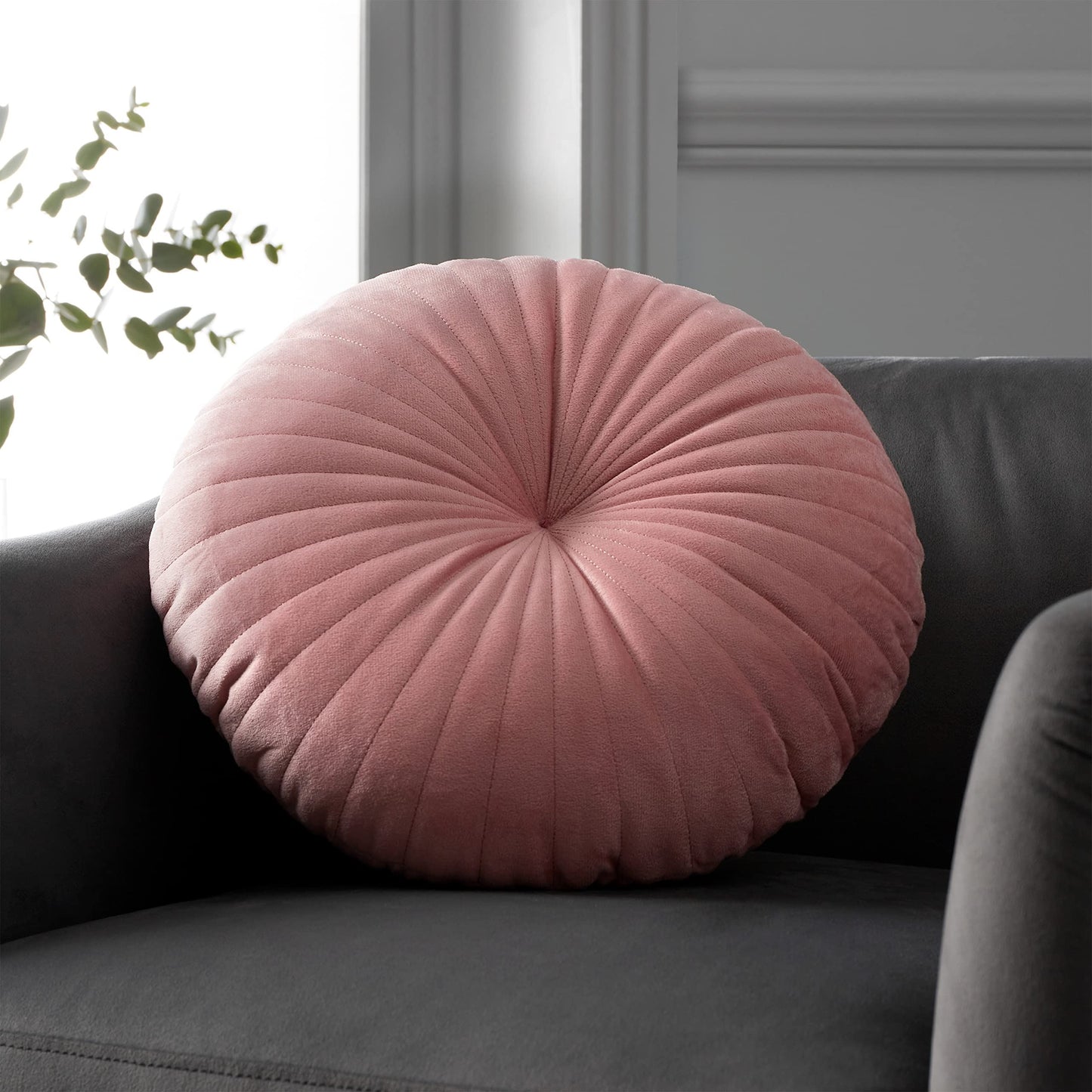 Living Round Pink Filled Cushion