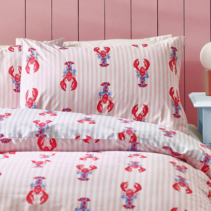 Sassy B Lobster Stripe Pink / Blue Duvet Cover Set