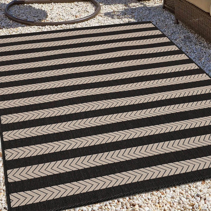 County Stripe Black Rug