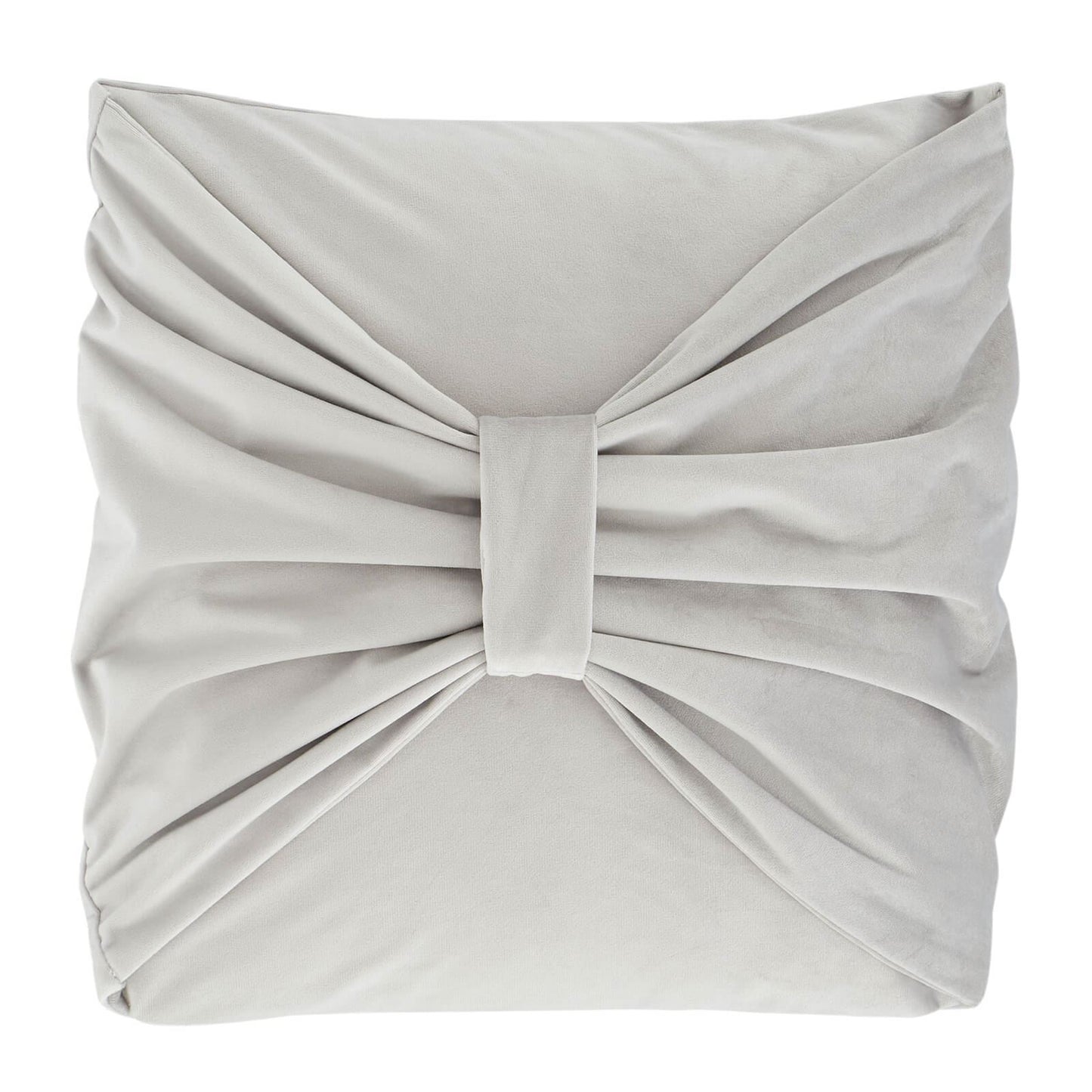 Velvet Bow Silver Cushion Cover