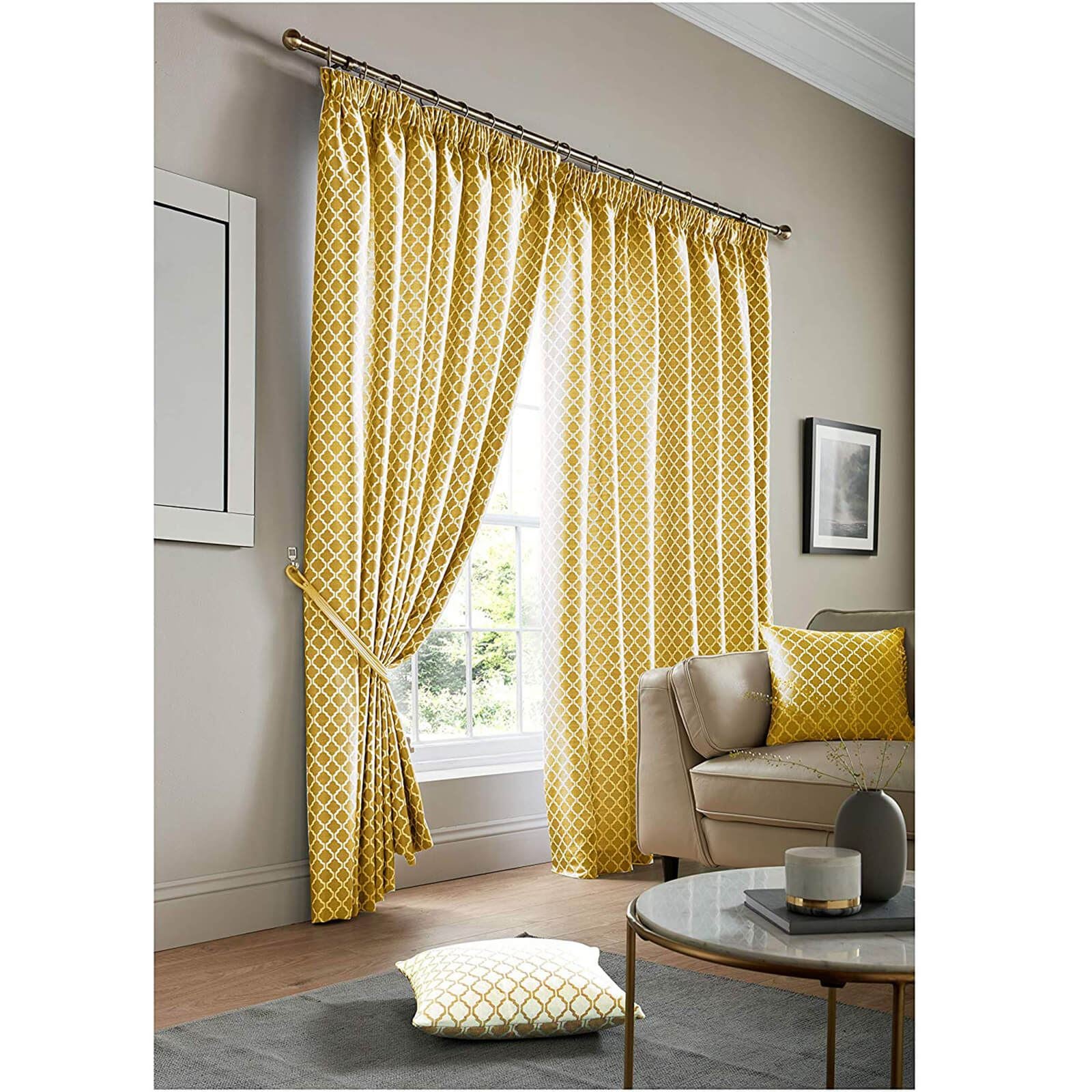 Cotswold Ochre Pencil Pleat Curtains