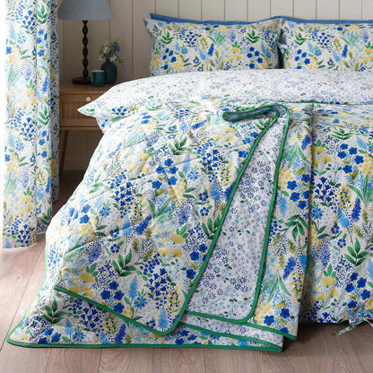 Tilly Floral Blue Bedspread