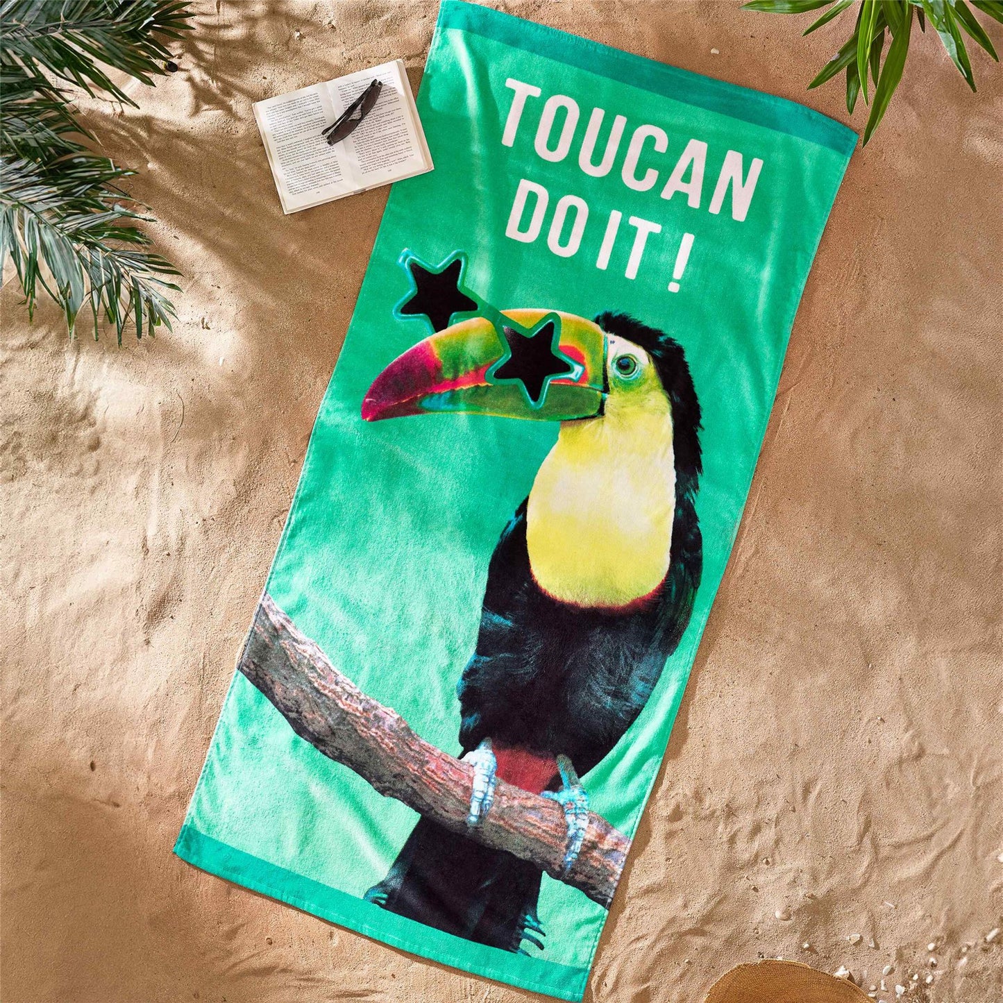 Toucan Do It Green Beach Towel