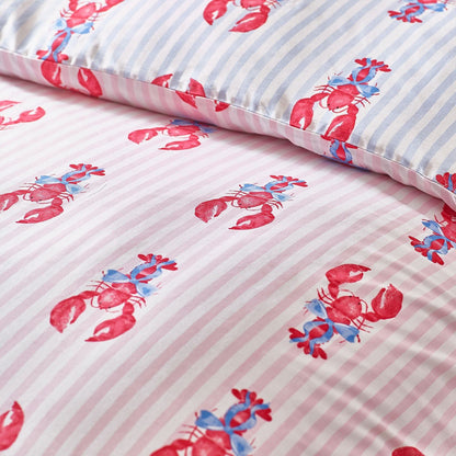 Sassy B Lobster Stripe Pink / Blue Duvet Cover Set