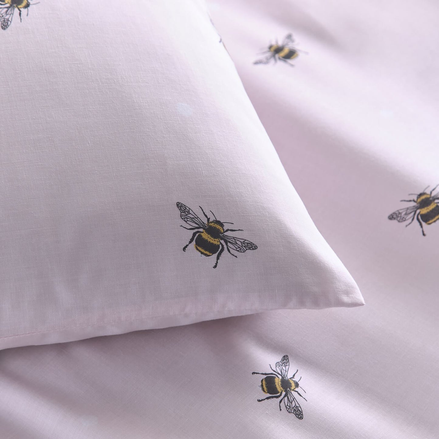 Bees Pink Duvet Cover Set With Pillow Case