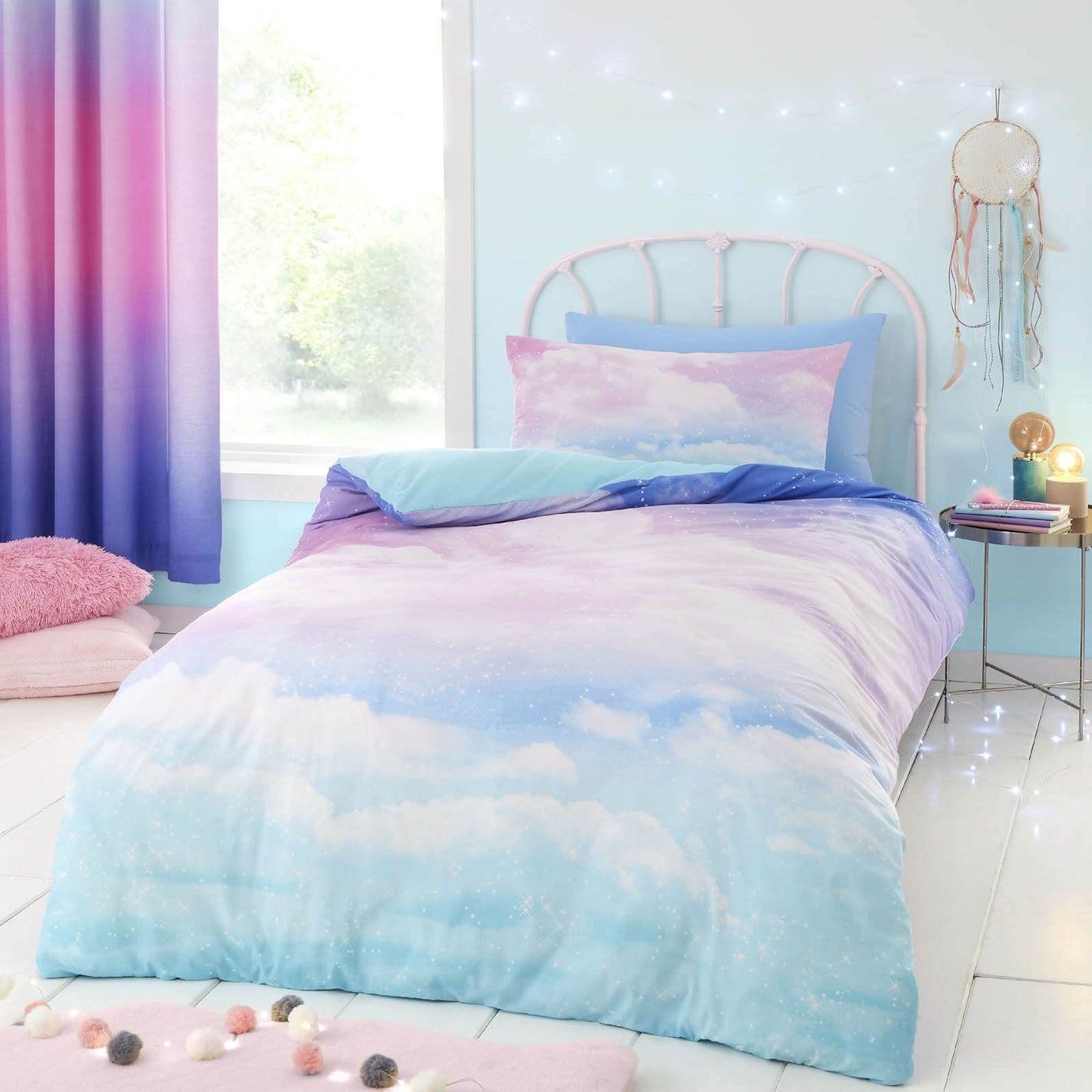 Ombre Rainbow Clouds Pastel Duvet Set