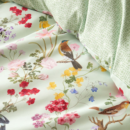 RHS x Catherine Lansfield Birds In Bloom Green Duvet Cover Set