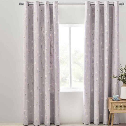 Grasmere Floral Lilac Curtains Two Panels - 66x90 Inch