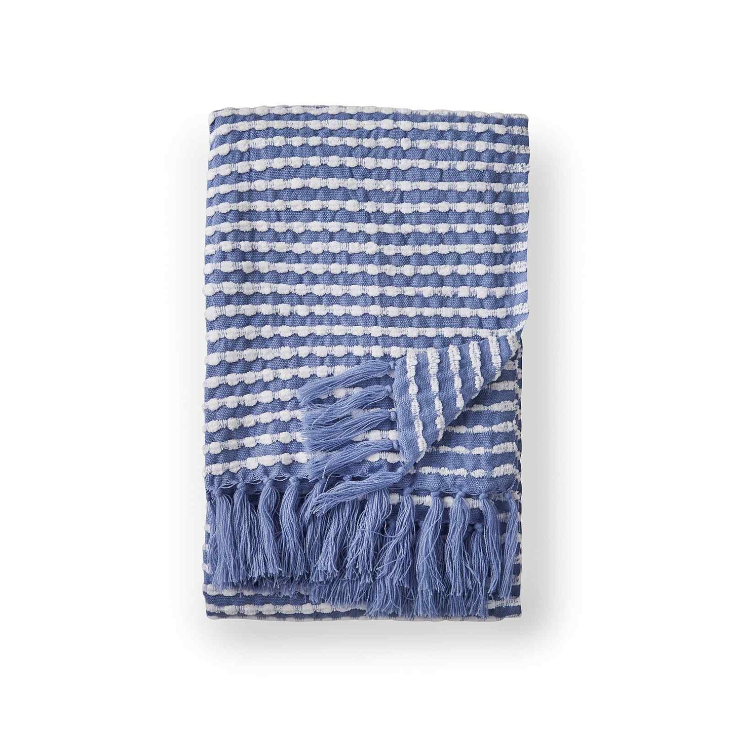 Stab Stitch Blue Blanket Throw
