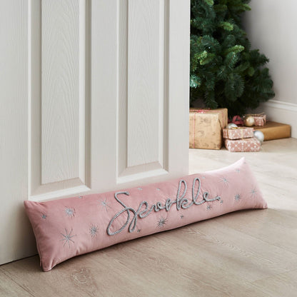 Christmas Sparkle Door Draught Excluder Pink