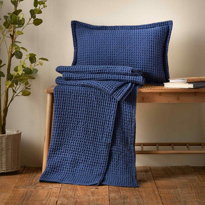 Jaipur Chunky Waffle Navy Blue Blanket Throw