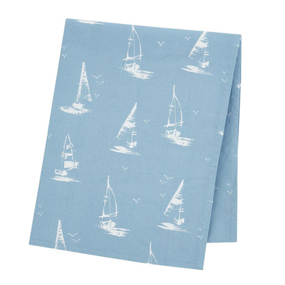 Catherine Lansfield Salcombe Boats Blue Table Cloth