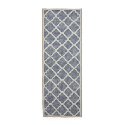 Coral H1063 Grey Modern Washable Rug