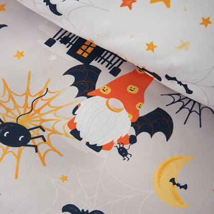 Catherine Lansfield Halloween Gonks Reversible Bedding Duvet Cover Set Natural