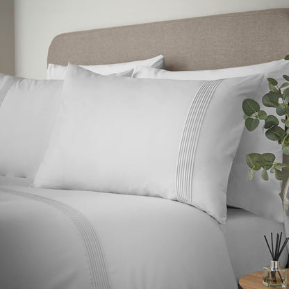 Catherine Lansfield Pintuck Percale Bedding Duvet Cover Set White