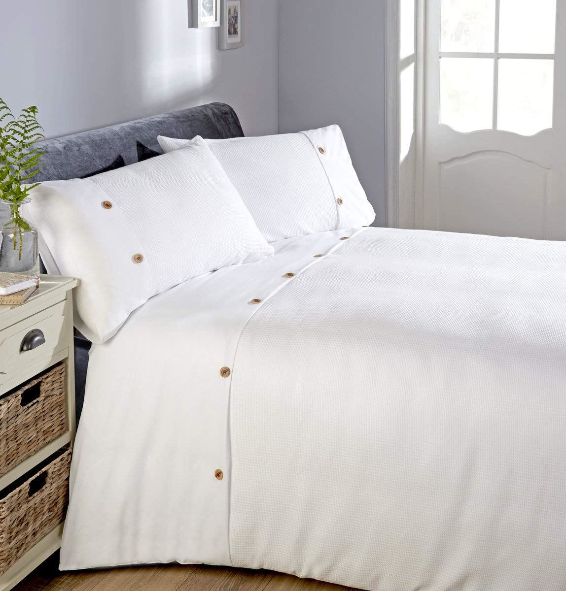 Waffle Silver Duvet Set