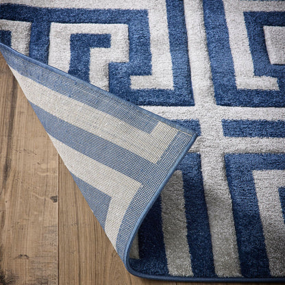 Origins Greek Key Navy/Grey Rug