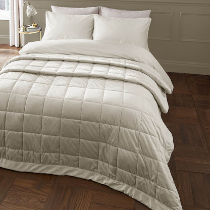 Kingsley Matt Velvet Quilted Bedspread Cream