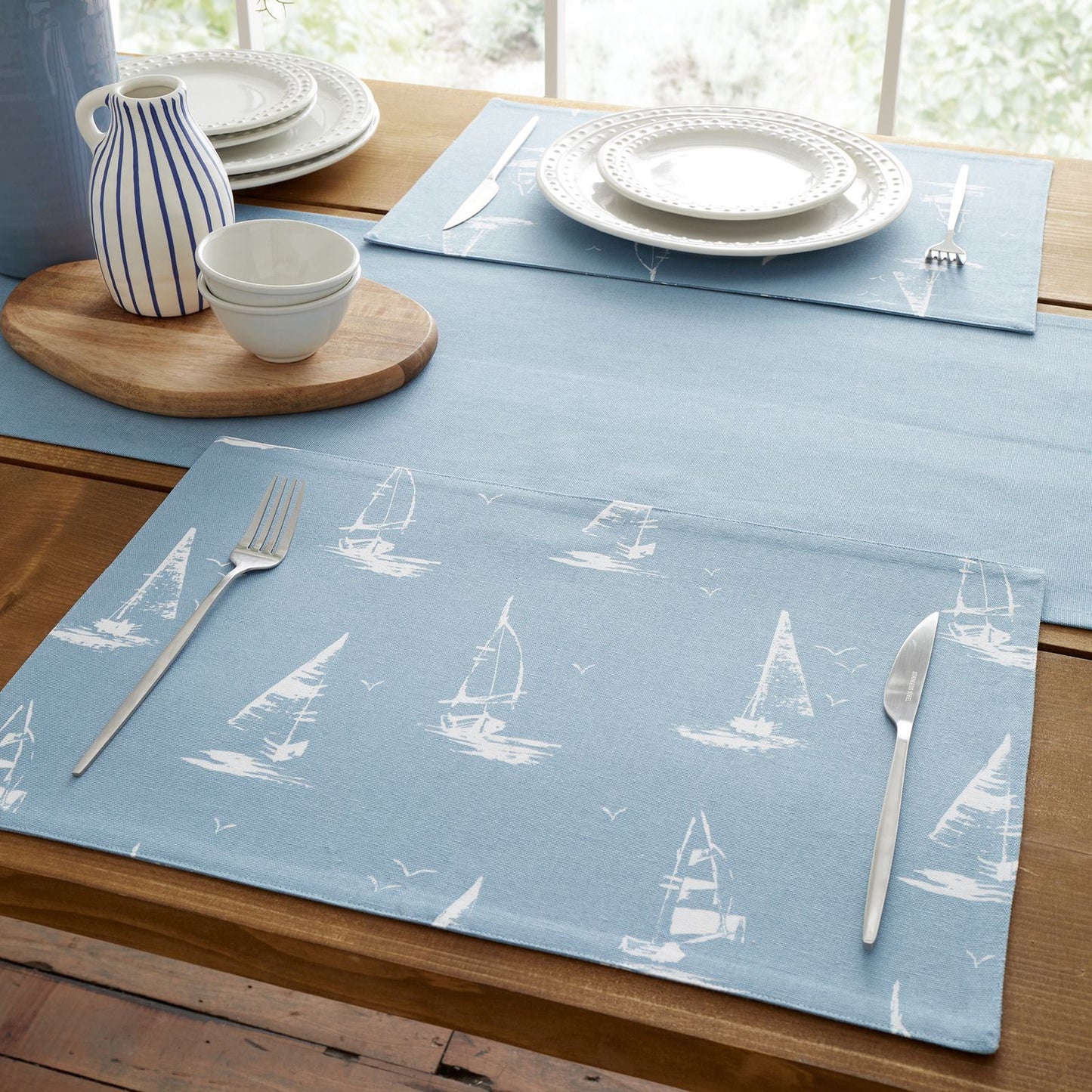 Catherine Lansfield Salcombe Boats Blue Placemats - 4 Pack