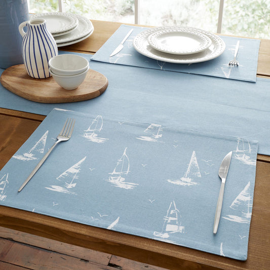 Catherine Lansfield Salcombe Boats Blue Placemats - 4 Pack