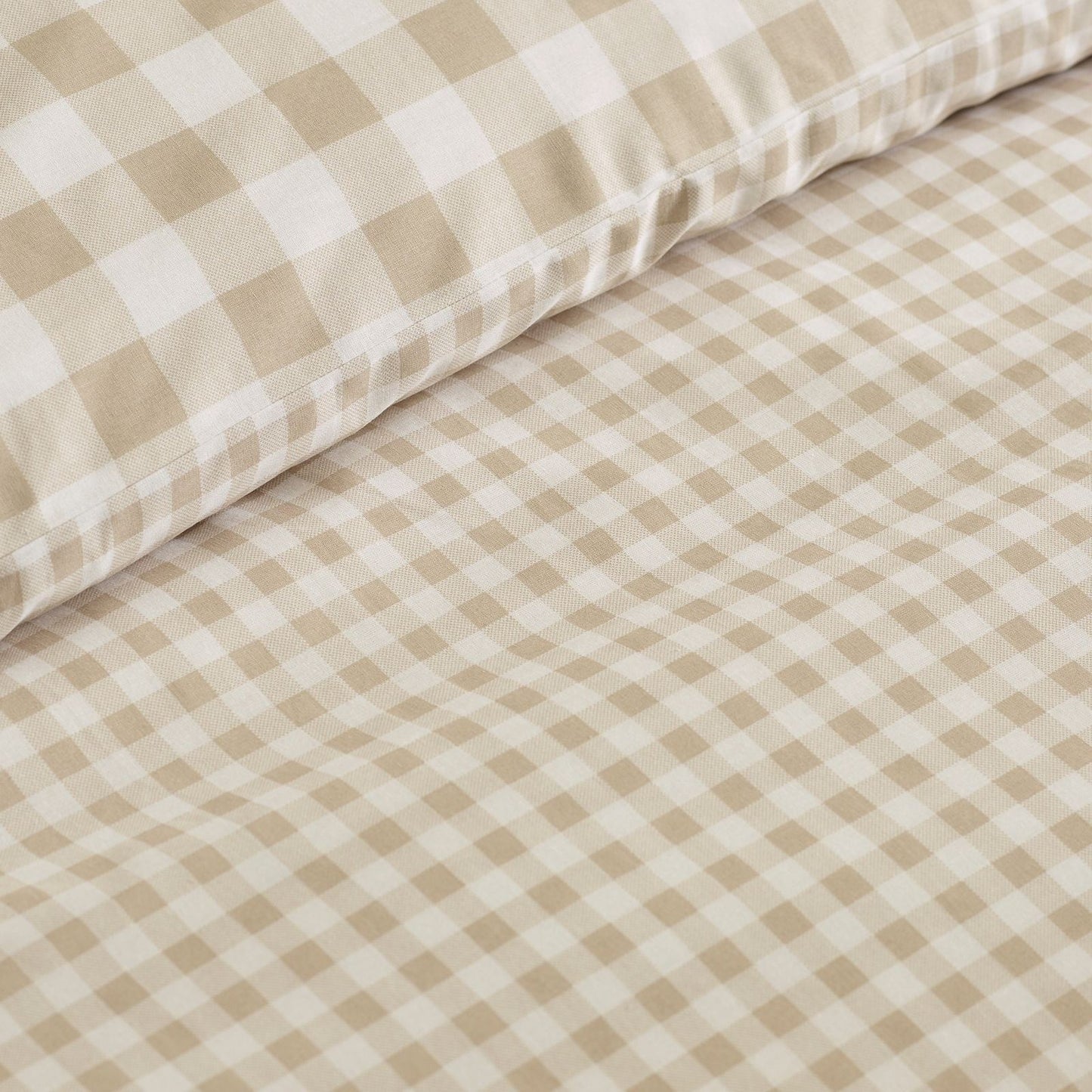 Catherine Lansfield Bamford Gingham Check Natural Duvet Cover Set