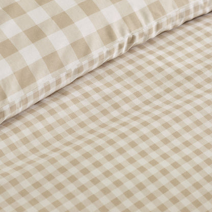 Catherine Lansfield Bamford Gingham Check Natural Duvet Cover Set