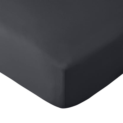 Catherine Lansfield Non-Iron Bed Linen Fitted Sheet Black