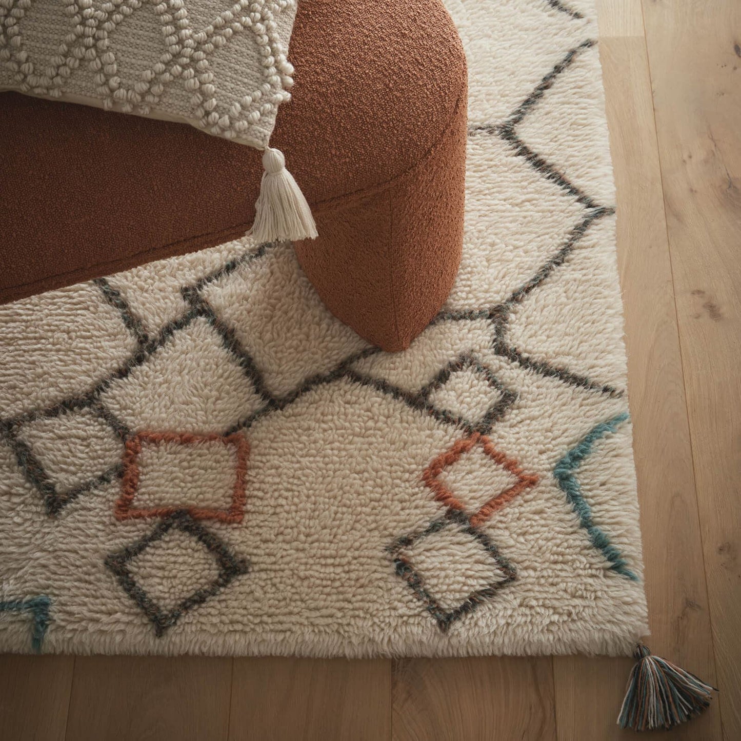 Origins Berber Knotted Chain Ivory/Multi Rug