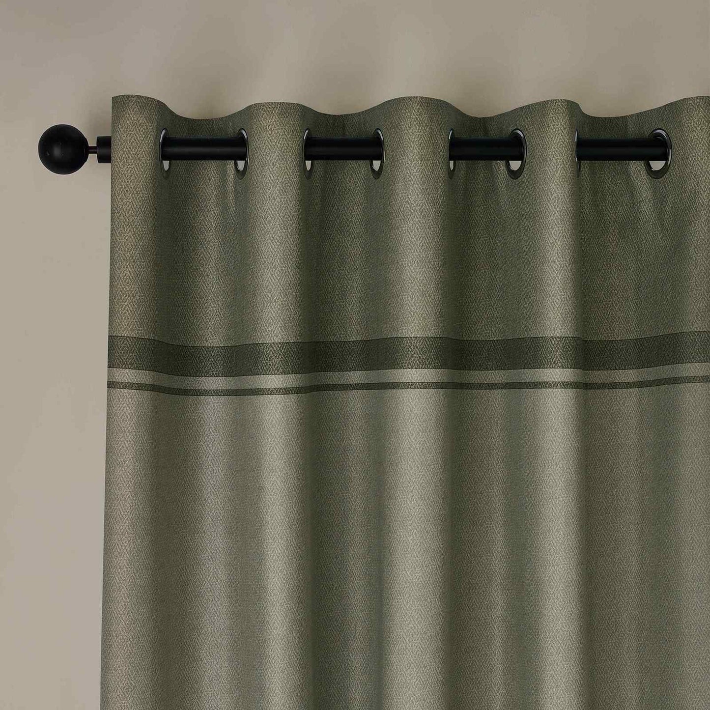 Melville Lined Green Curtains Two Panels